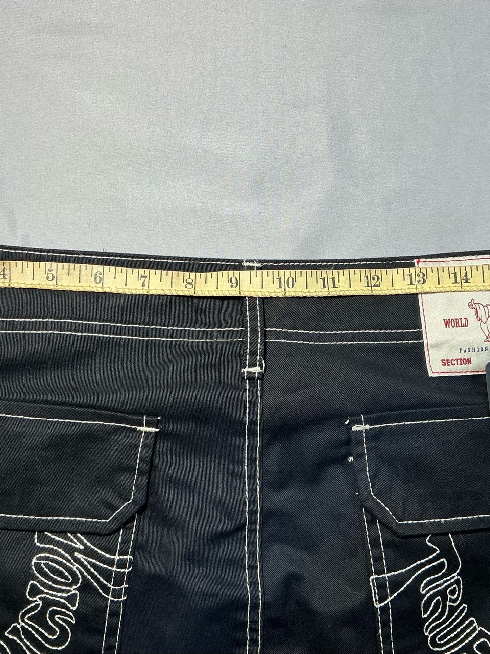 True Religion Men’s Black Slim Straight Jeans with White Contrast Stitching - Picture 5 of 15